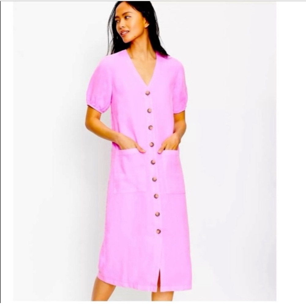 Lou & Grey 100% Pink Linen dress